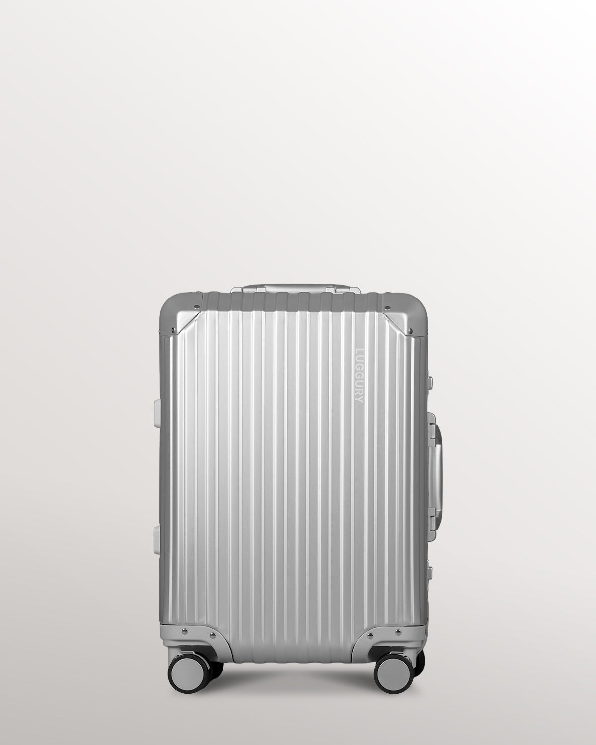 Luggury Aluminum Suitcase — Matte Silver, Zipperless, TSA